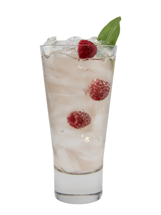 Soda de albahaca y raspberry sin calorías