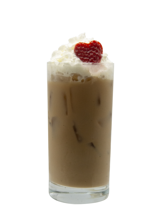 latte helado cold brew de rosa de fresa