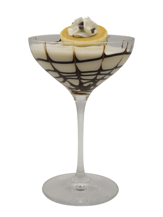 Martini de pastelillo con chispas de chocolate